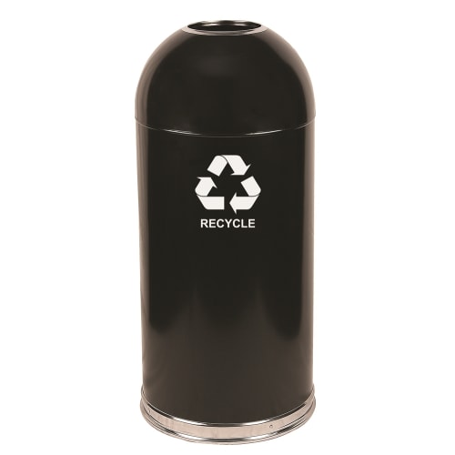 Witt Industries® 15 Gallon Dome Open Top Waste Receptacle Recycling, Black